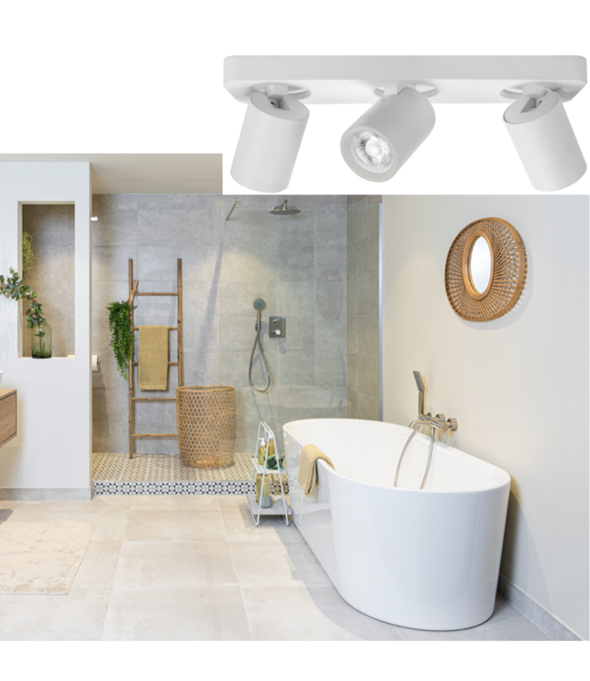spot strak wit 3lichts balk badkamer