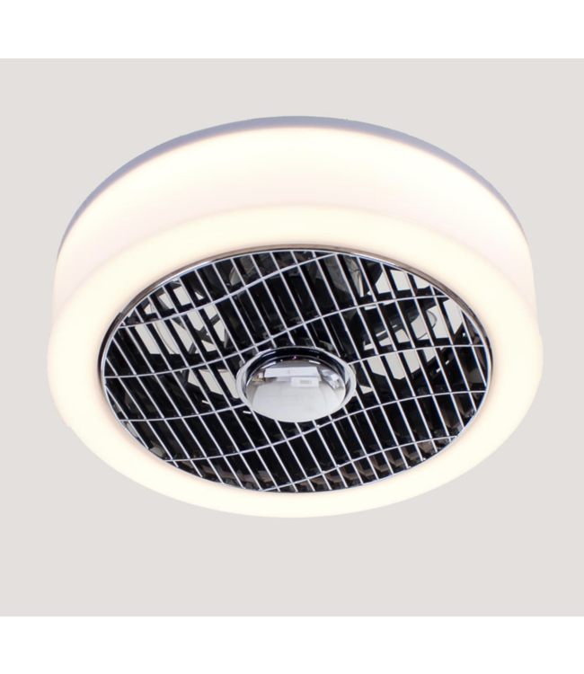Plafonnière met ventilator met afstandsbediening -38cm-Wit glas