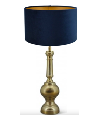 Bedlamp Brass Brons-Fluweel donker blauw - ø30 cm