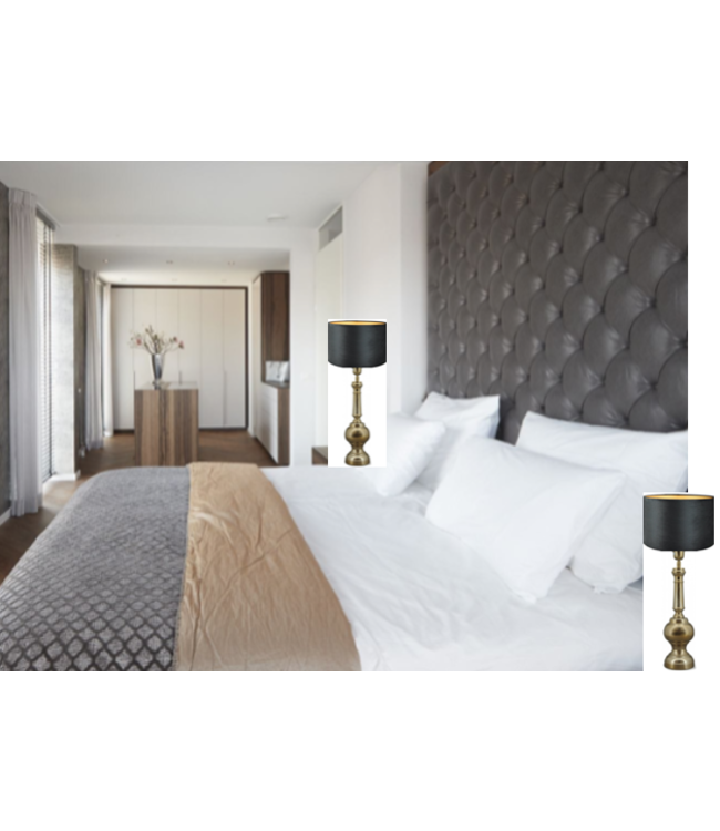 Bedlamp Brass Brons-Fluweel Zwart ø30 cm