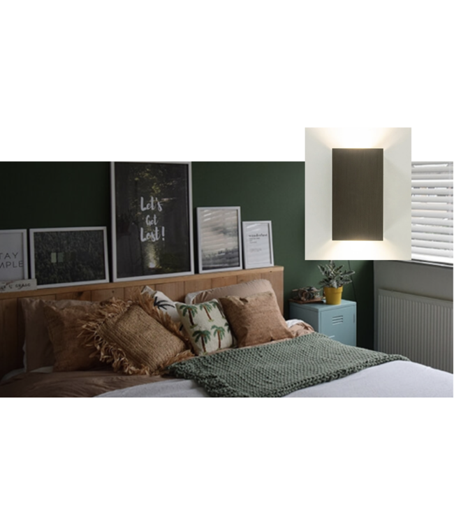 Strakke bed wandlamp up en down light -Antique Brass