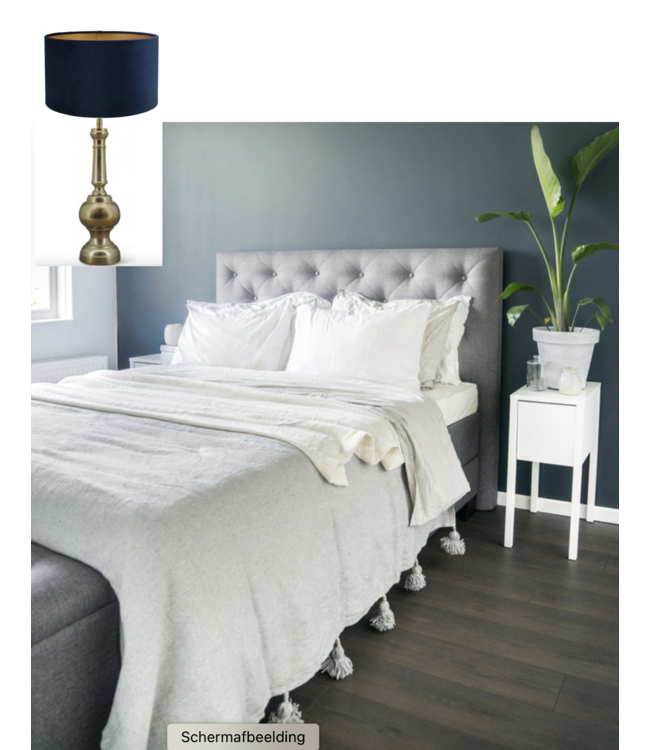 Bedlamp Brass Brons-Fluweel donker blauw ø30 cm