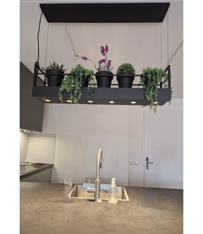 Zwarte Kookeiland hanglamp display