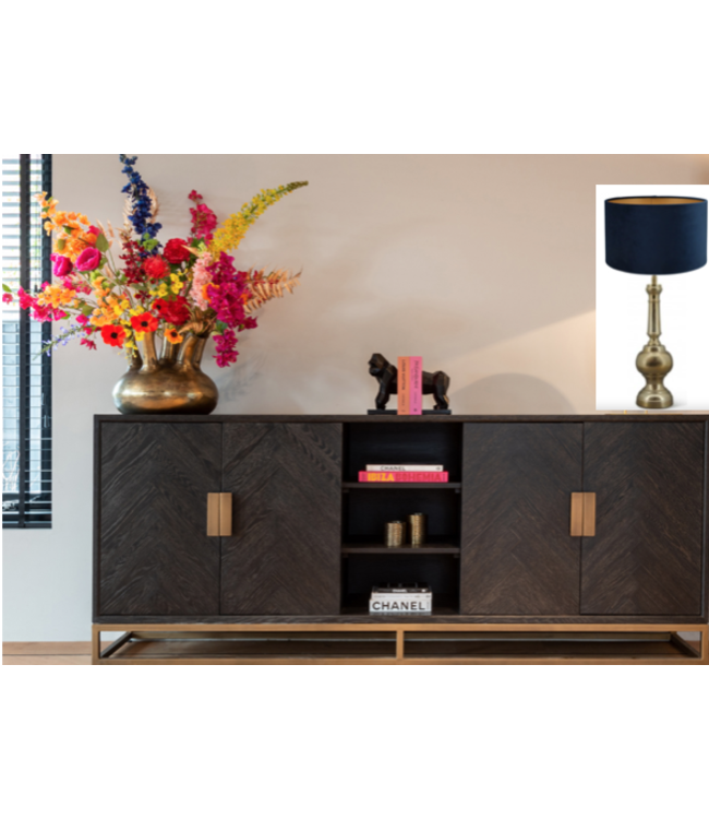 Tafellamp Brass Brons-Fluweel Zwart ø30 cm -