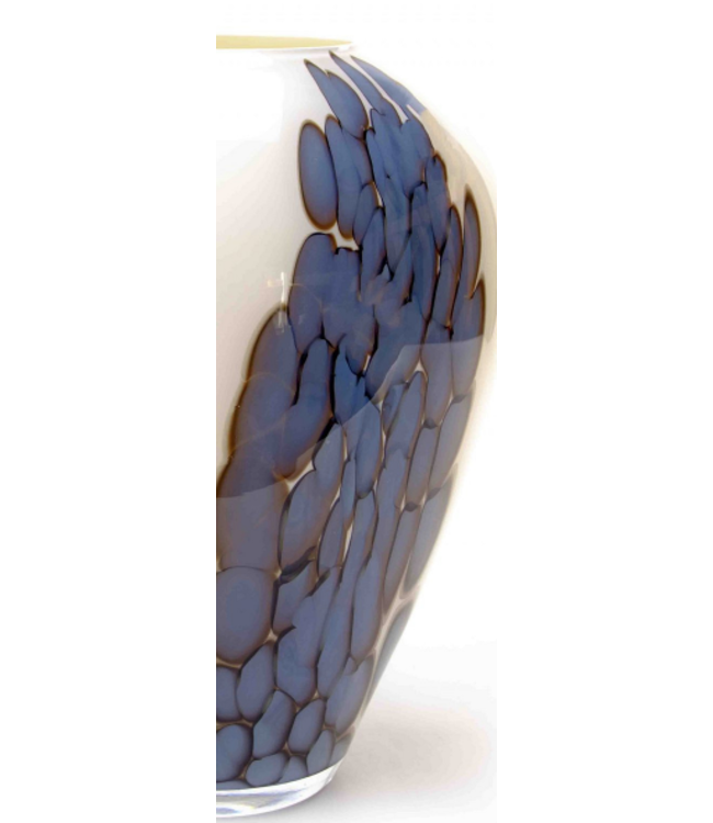 Lichte glazen vaas van Italiaans glas wings