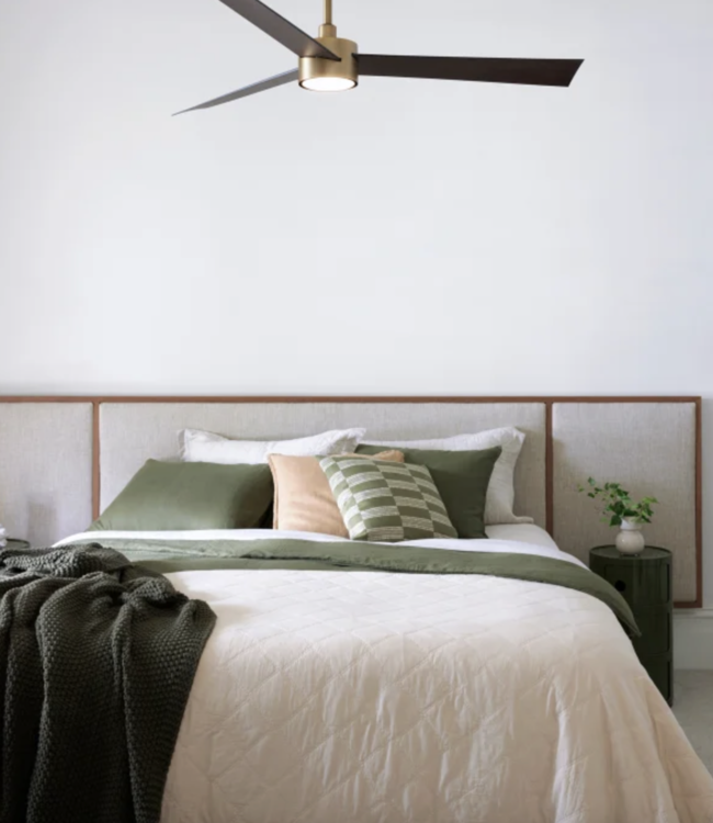 luxe ventilator met licht en afstands bediening- 132 cm- brass bruin