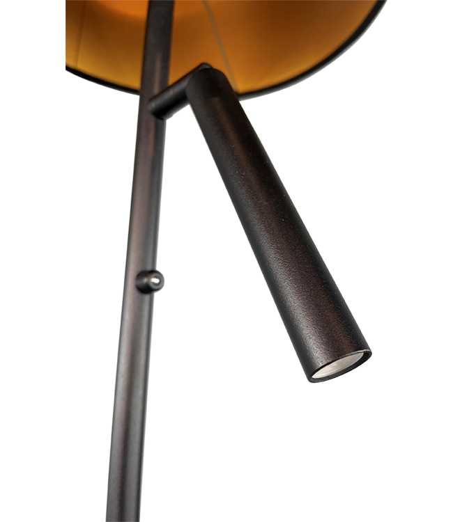 Vloerlamp met croco kap en dimbare leeslamp