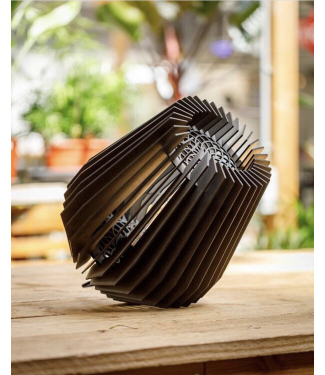 Grote zwart kleurige tafellamp die lichtschakeringen vertoond -36cm- Zwart