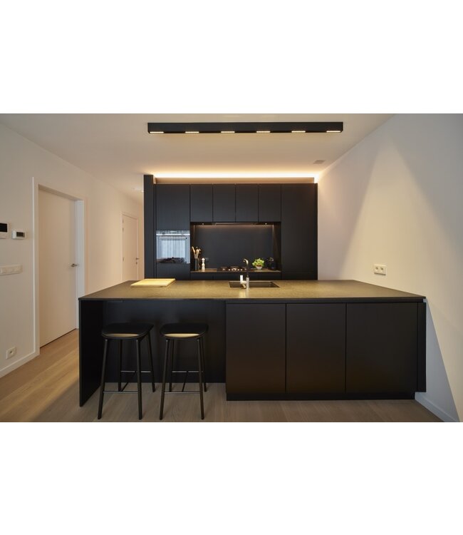 Design whiteline slot track opbouw met 2 spots 200cm zwart dimbare leds