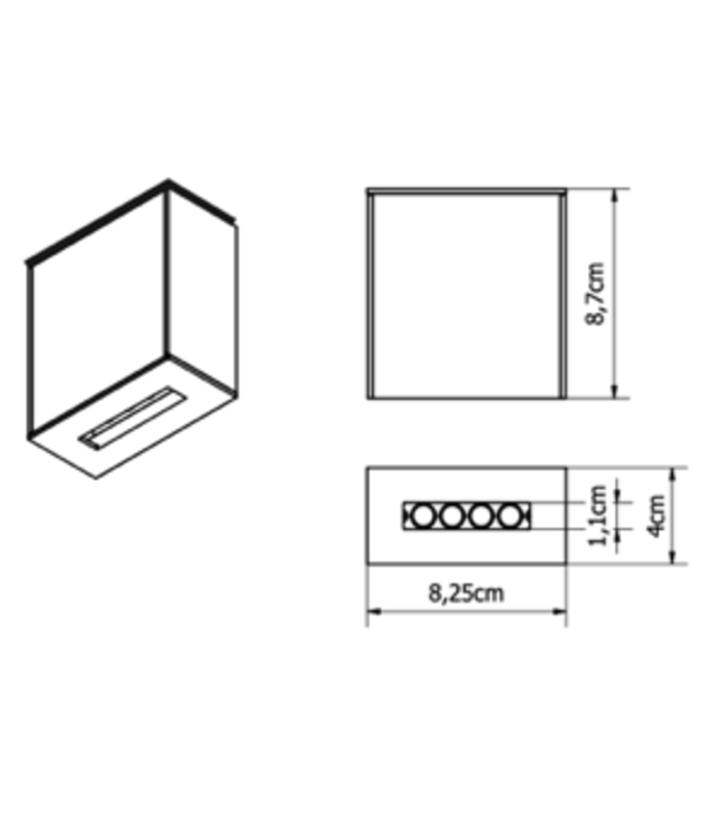 Design whiteline slot small opbouw 200cm wit met champagne dimbare leds
