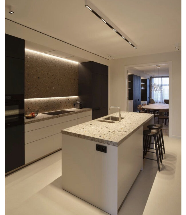 Design whiteline slot small opbouw 200cm wit met champagne dimbare leds