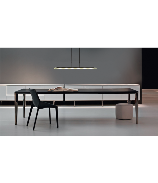 Hanglamp led glasplaat helder -130cm -met push dimmer