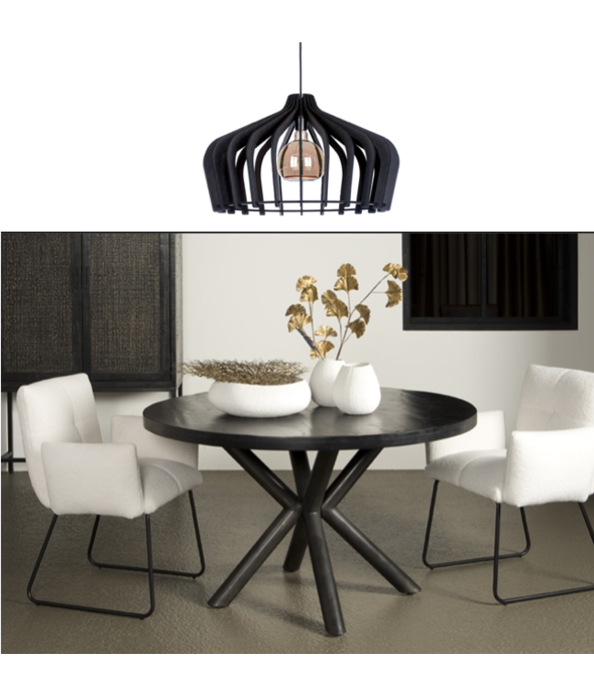 hanglamp Crown opengewerkt 50 cm zwart