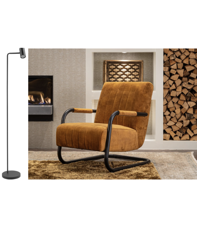 Moderne leeslamp met 3 standen en een ronde kop - Zwart