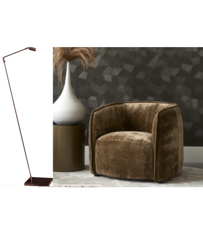 Design leeslamp staand model brons 6w LED met dimmer