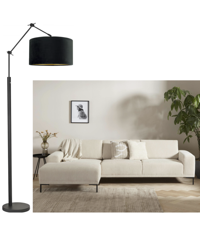 Stoere knikarm verstelbaar met dimmer -180-Zwart incl kap