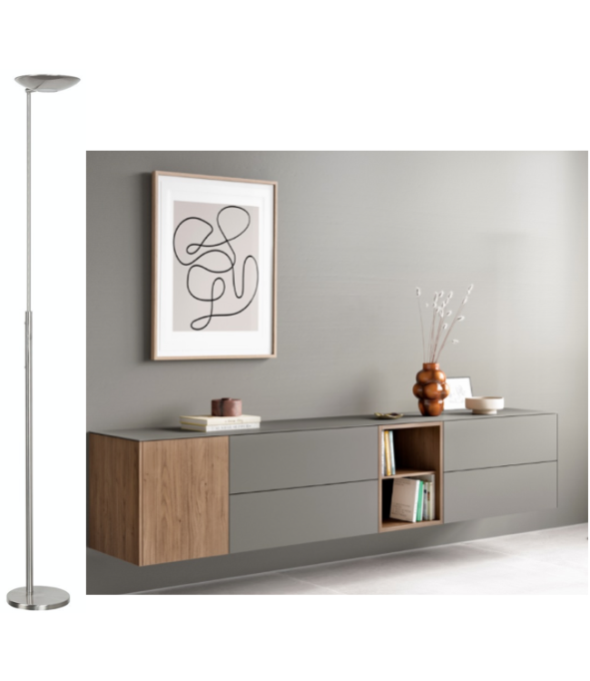 Uplighter strak rvs dim to warm