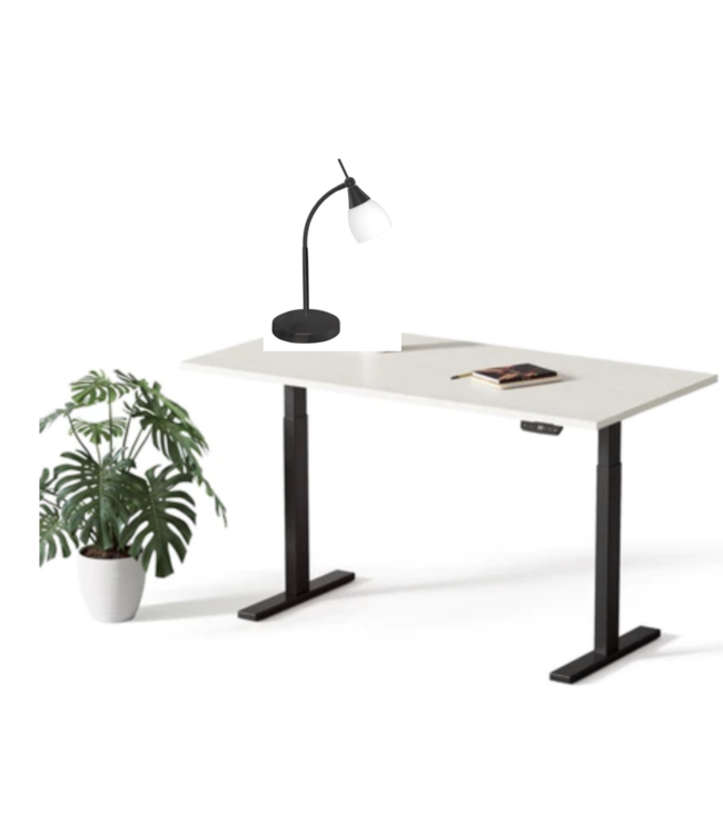 Bureaulampje touch wit glas led-Zwart