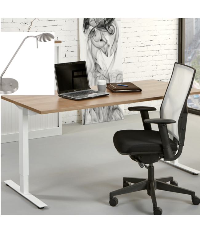Bureaulamp flex led dimbaar rvs
