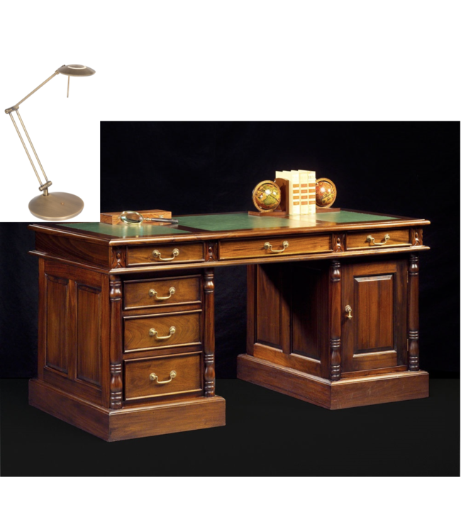 Bureaulamp knikarm led dimbaar brons