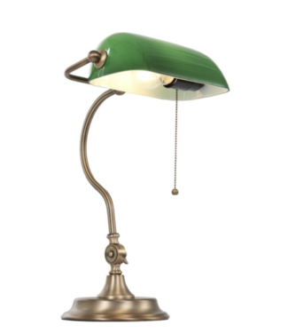 Klassieke banker lamp groen glas