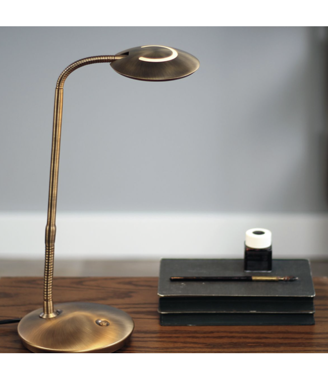 Bureaulamp flex led dimbaar brons dim to warm
