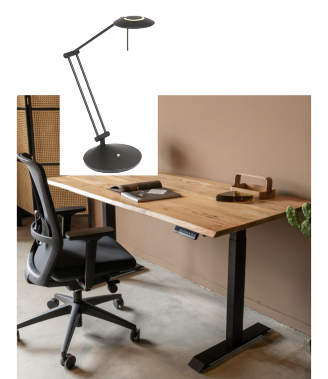 Bureaulamp knikarm led dimbaar zwart