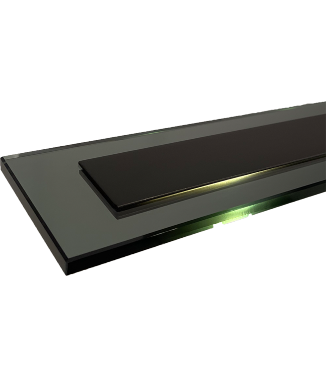 Kookeiland smoke hanglamp glasplaat all black- 100cm-met push dimmer