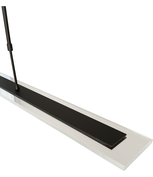 LED glasplaat voor kookeiland helder met zwart frame- 100cm-met push dimmer