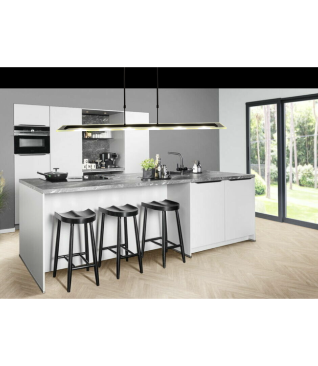 Kookeiland led glasplaat helder -130cm -met push dimmer