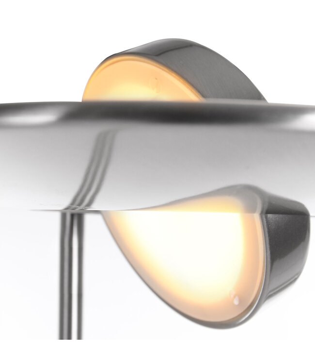 Strakke uplighter rvs dim to warm met kantelbare kap