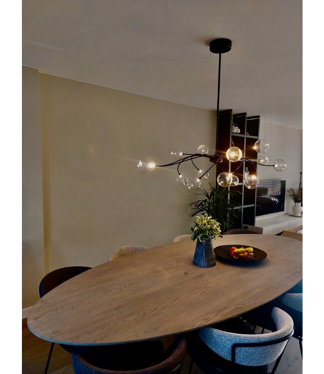 Industrieele Romantische LED hanglamp-180-zwart