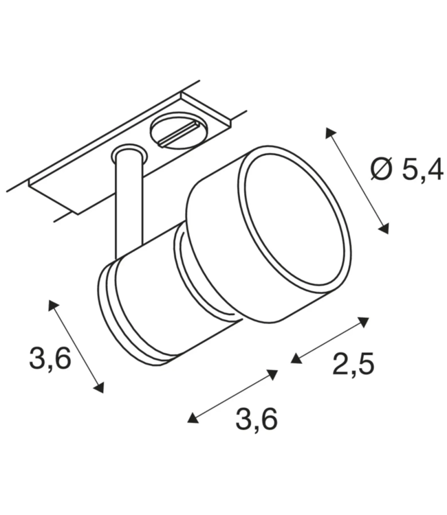 Rail 3 meter 1fase zwart kit inclusief 3 spots met ring en gu10 fitting