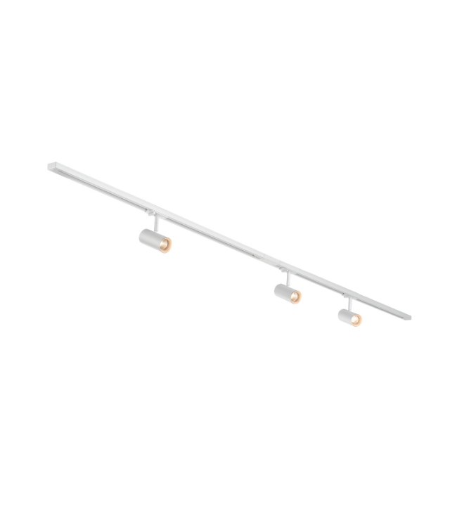 Rail 2meter 1fase kit wit inclusief 3 strakke spots