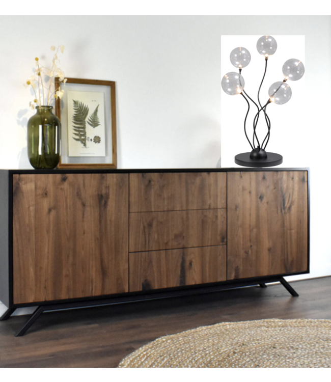 Zwart industrieel romantische LED tafellamp dim to warm