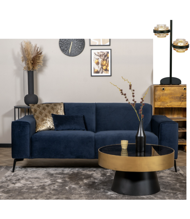 Tafellampje 2 lichts met strakke metalen band