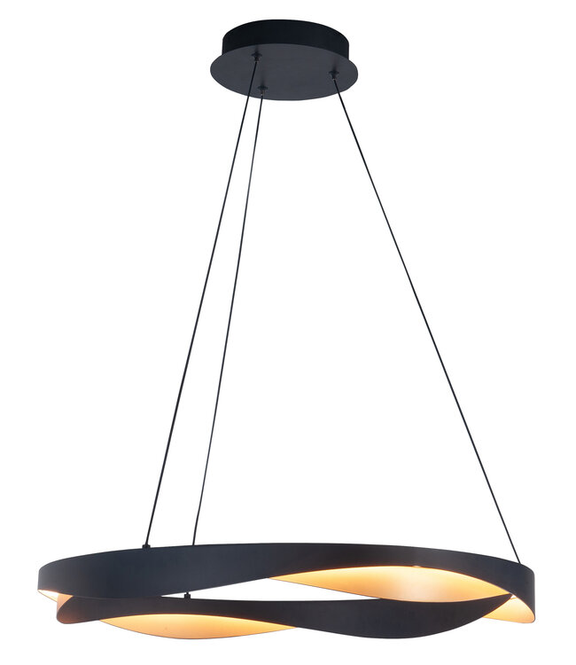 Mooi vormgegeven hanglamp led zwart met goud