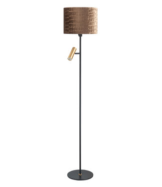 Highlight Vloerlamp met gold croco kapje en aparte leeslamp