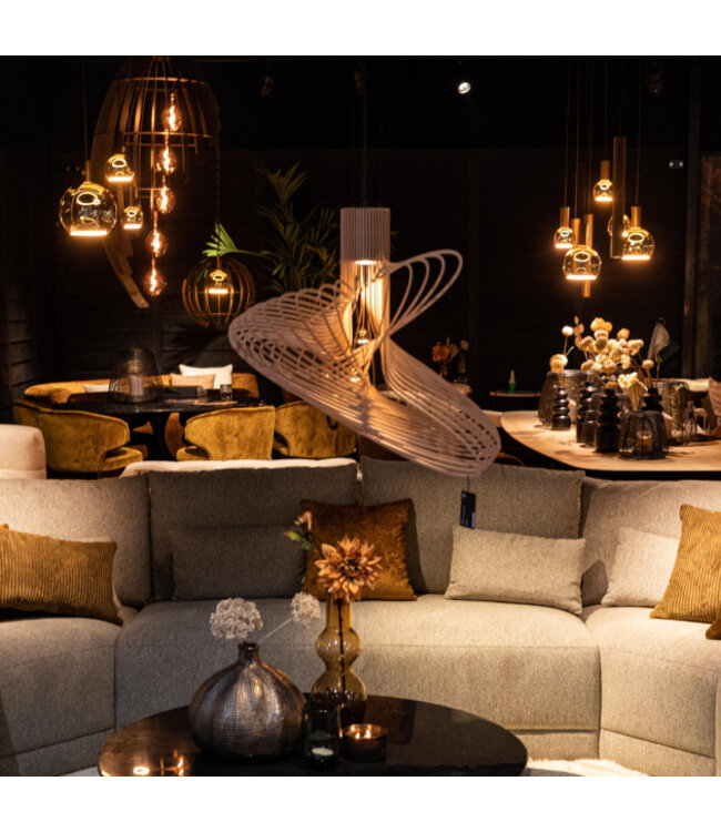 Stalen hanglamp Quartz met mooie rondingen 60cm