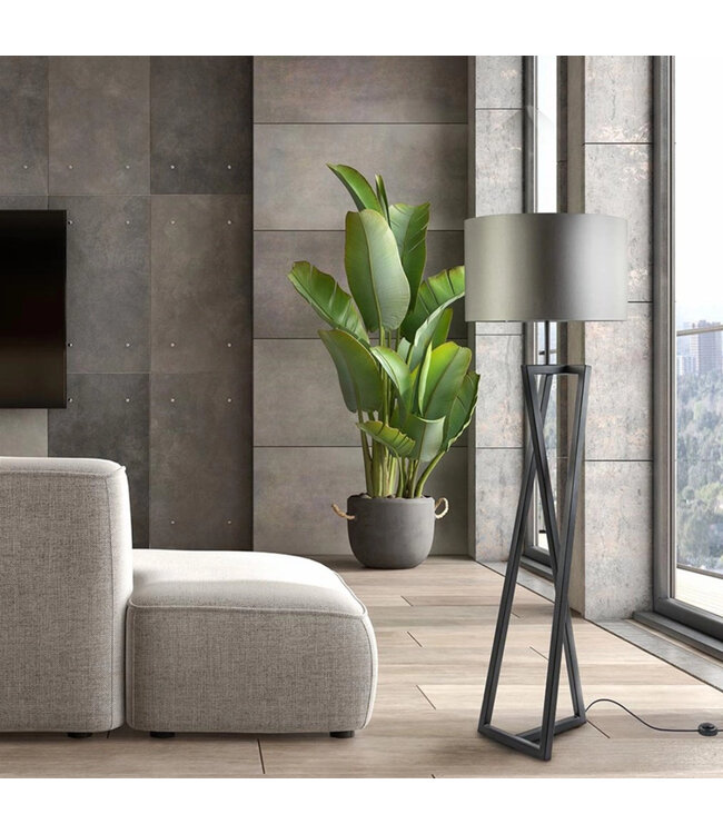 Stoere vloerlamp incl kap 190cm hoog