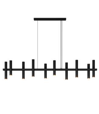 Ztahl Hanglamp met 10 spot pijpjes up en down licht