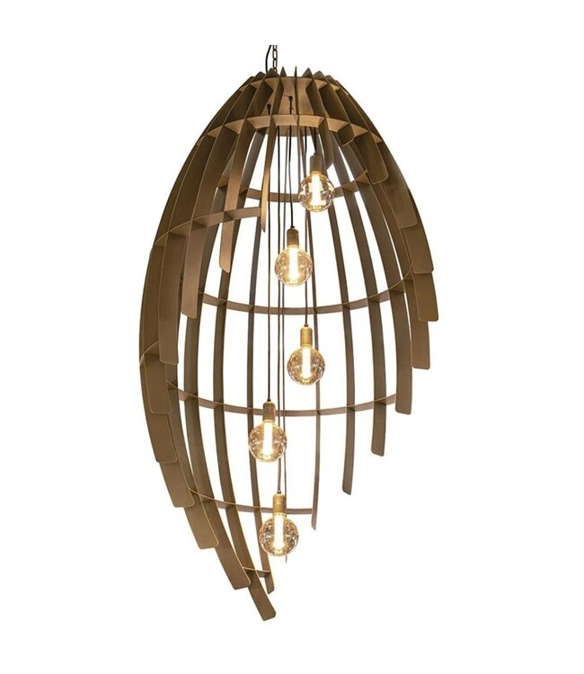 Vide hanglamp omegna hoogte stalen lamellen 250cm