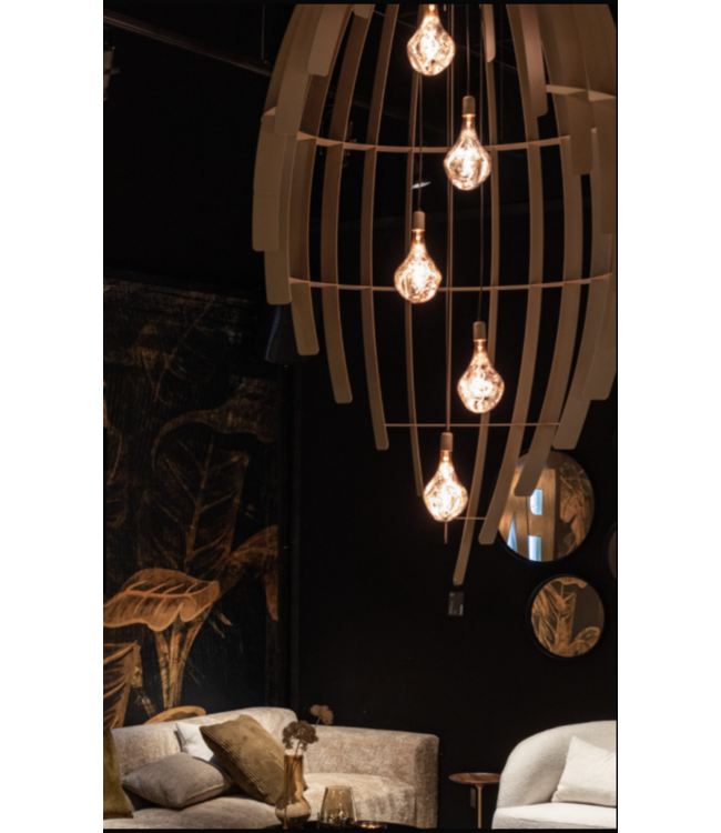 Vide hanglamp omegna hoogte stalen lamellen 250cm