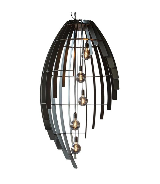 Vide hanglamp omegna hoogte stalen lamellen 180cm