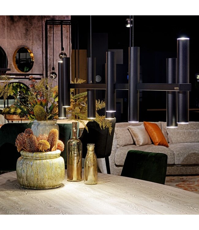 Kookeiland lamp met 10 spot pijpjes up en down licht 190cm