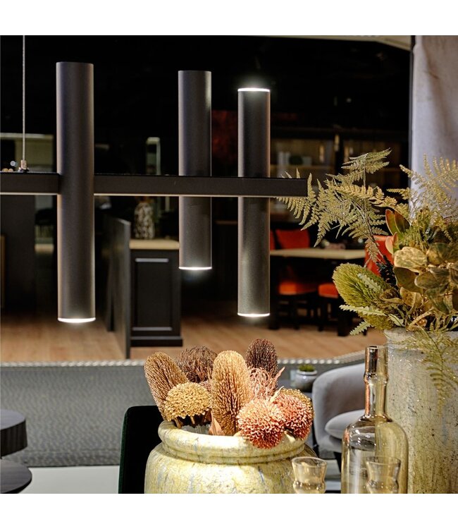 Kookeiland lamp met 10 spot pijpjes up en down licht 190cm