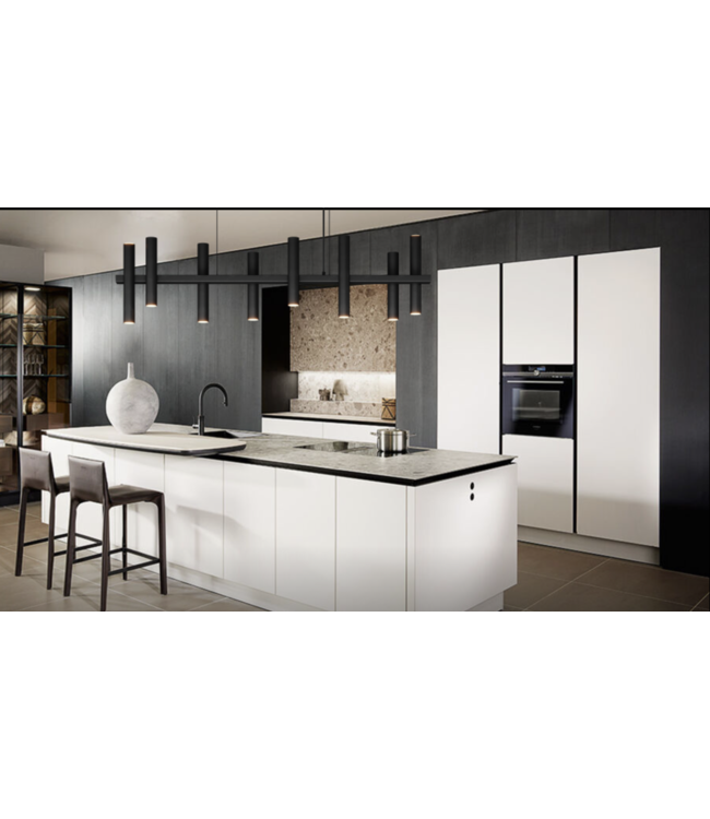 Kookeiland lamp met 8 spot pijpjes up en down licht 140cm