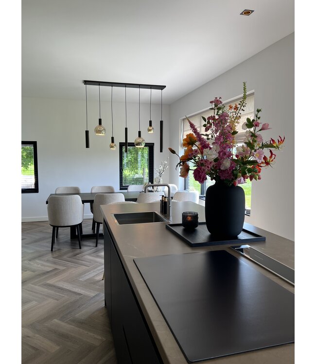 Riva Hanglamp zwart met spots en sierlampen