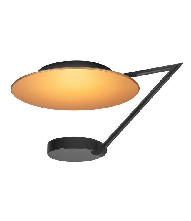 Plafonlamp middel  met indirect licht zwart goud