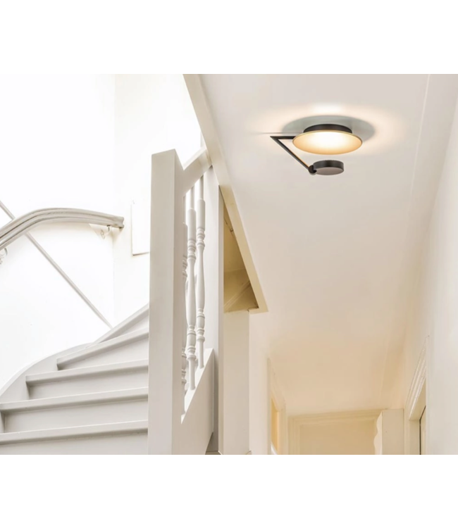 Plafondlamp klein met indirect licht zwart goud